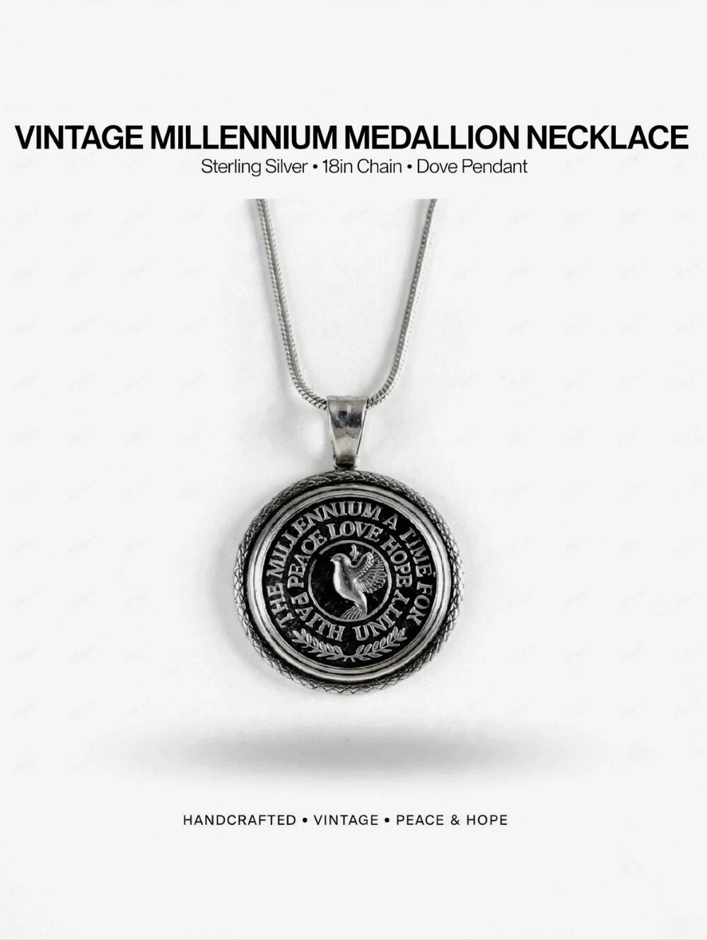 Vintage Millennium Medallion Necklace | Pure Silver Y2K Pendant | Lmtd  Edition